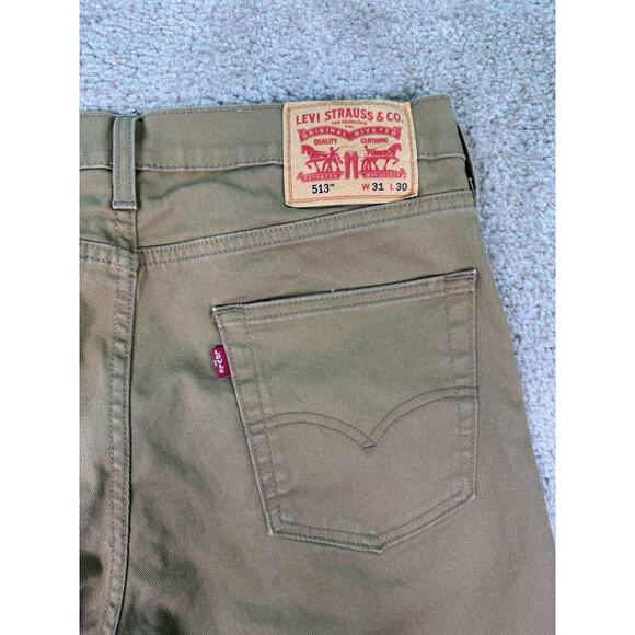 Levi's 513 Jeans Mens 31 x 30 Slim Fit Straight Leg Beige Brown Denim Pants C518 - Picture 6 of 14